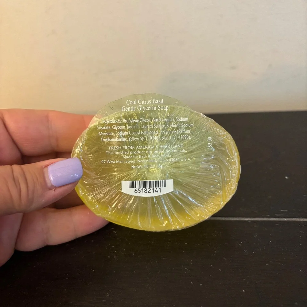 Bath and‎ Body Works | Cool Citrus Basil | Glycerin Soap Bar | 4oz | Vintage NEW